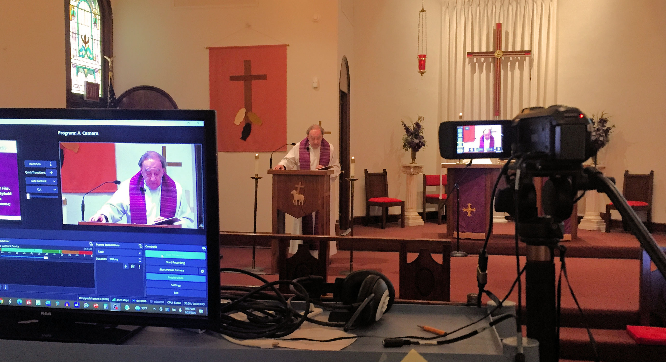 Live streaming the sermon on March 23, 2025