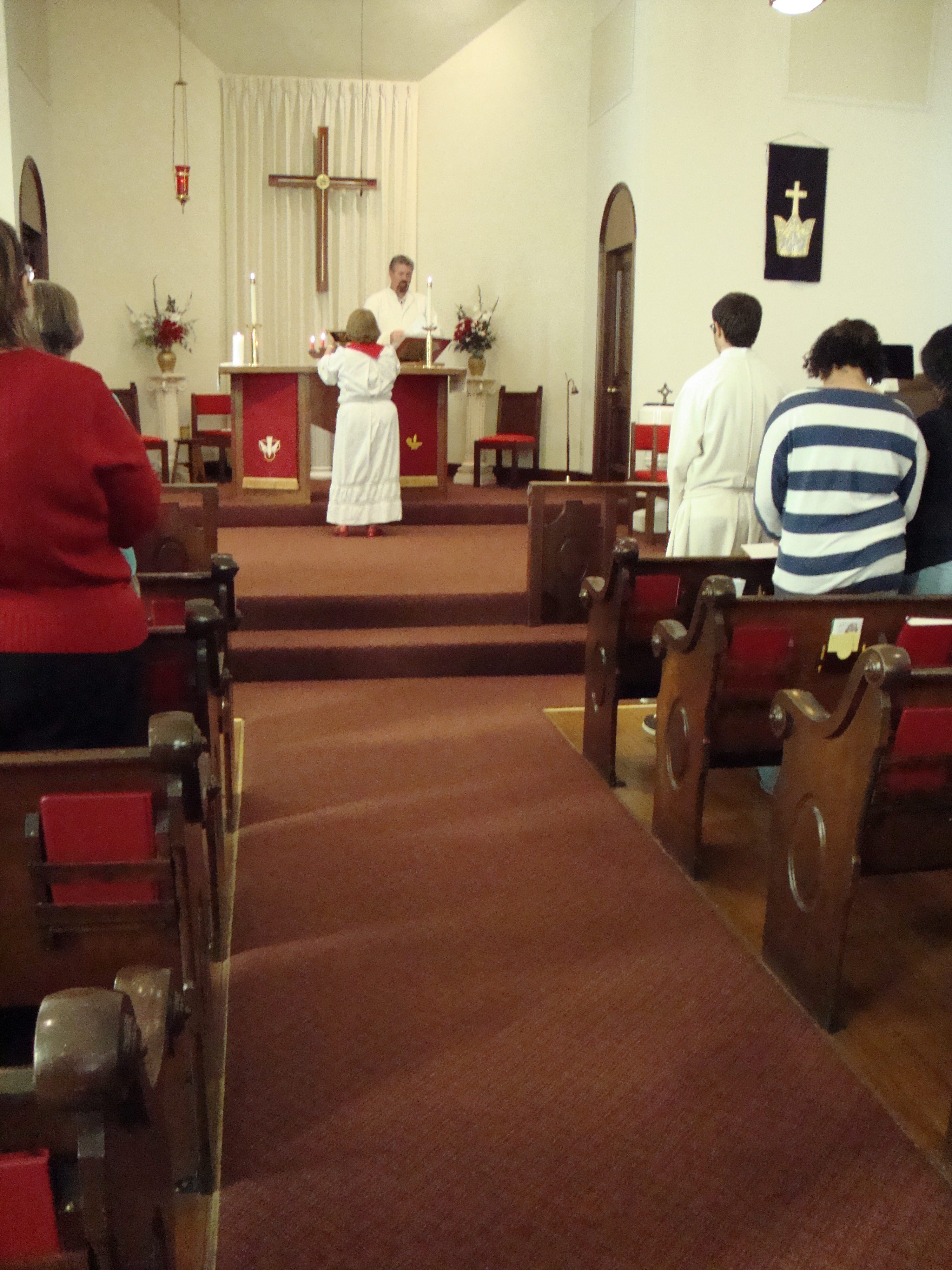 Pastor Bonnie Sparks and Sean Rice lead Reformation Day worship on October 31. 2010.